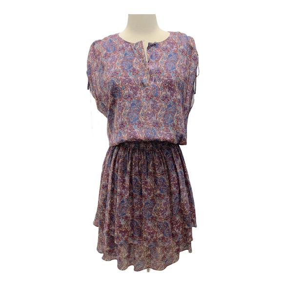 Frye NWT Violet Dusk Printed Ruched Dress, Size Small but runs big - Picture 6 of 16